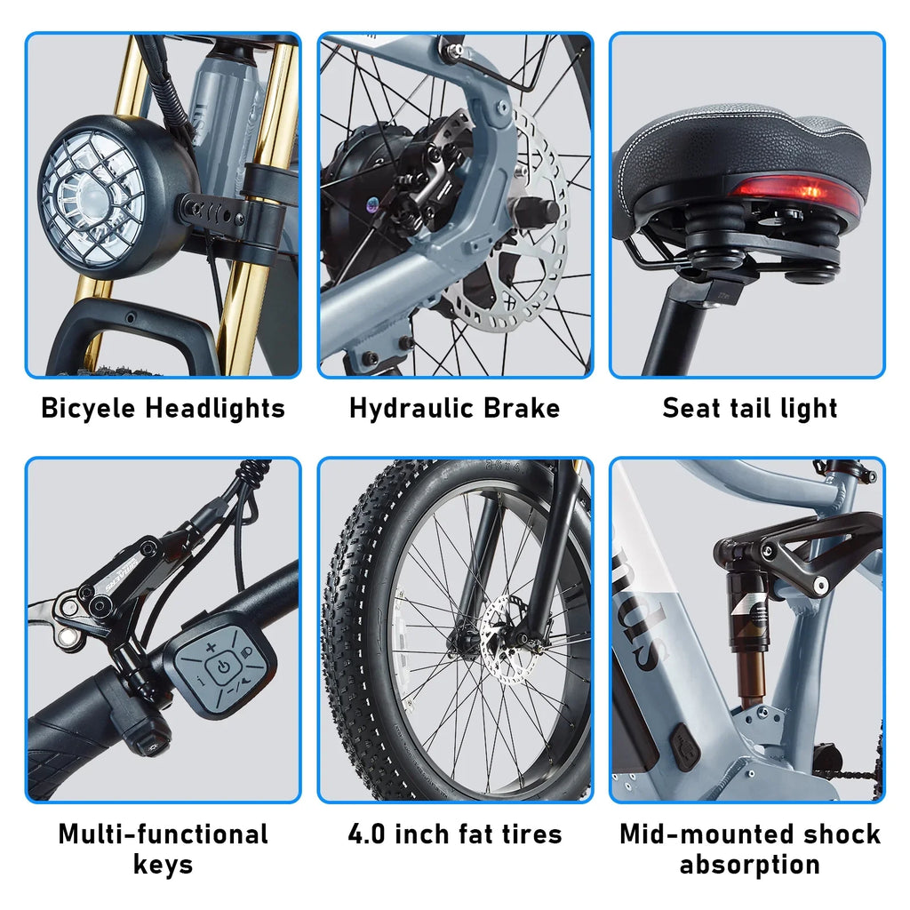 Electric Bike for Adults 26'', 1000W E - Mountain Bike 48V 30/20ah UL2849 Removable Battery, Fat Tire Ebike up to