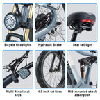 Electric Bike for Adults 26'', 1000W E - Mountain Bike 48V 30/20ah UL2849 Removable Battery, Fat Tire Ebike up to