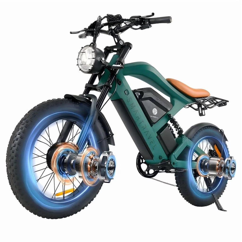3000W(Peak) Motor 35MPH SMARTRAVEL ST202 Electric Dirt Bike for Adults, 52V50AH Dual Battery Ebike, 92+ Miles Range