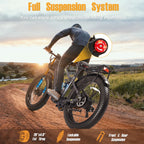Electric Bike for Adults 26'', 1000W E - Mountain Bike 48V 30/20ah UL2849 Removable Battery, Fat Tire Ebike up to