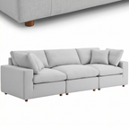 Roomviax Carmen Down Filled Overstuffed Sofa Light Gray