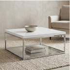 Roomviax Mark Chrome High Gloss Coffee Table White/Chrome