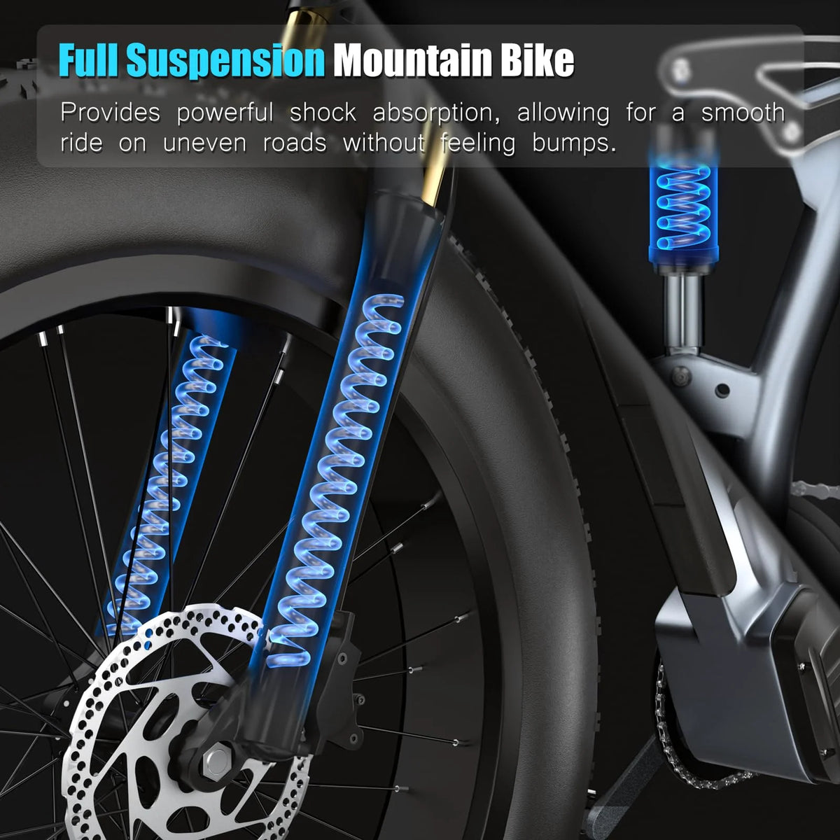 Electric Bike for Adults 26'', 1000W E - Mountain Bike 48V 30/20ah UL2849 Removable Battery, Fat Tire Ebike up to