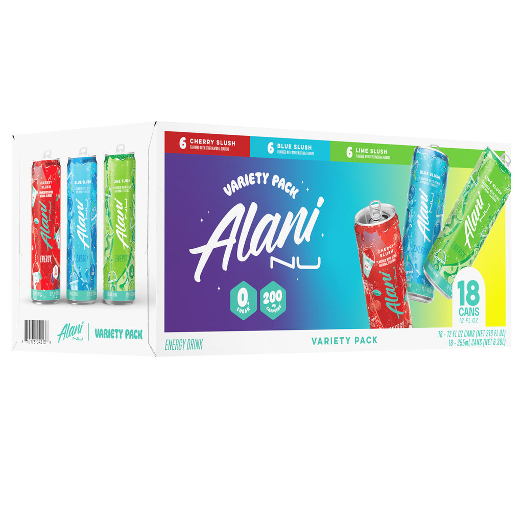 Alani Nu Energy Drink, Lime Slush Variety Pack, 12 Fl Oz, 18 - Count