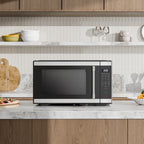 Hamilton Beach 1.1 cu ft Countertop Microwave Oven, Black and Stainless Steel