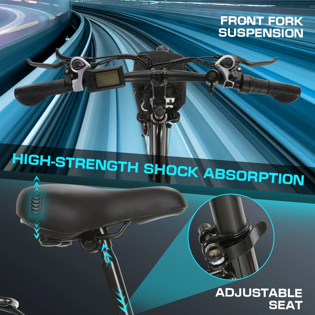 Vivi Electric Bike 26" City Commuter Electric Bike 48V 500W Step - Through Electric Bike 19.8MPH Electric Cruiser