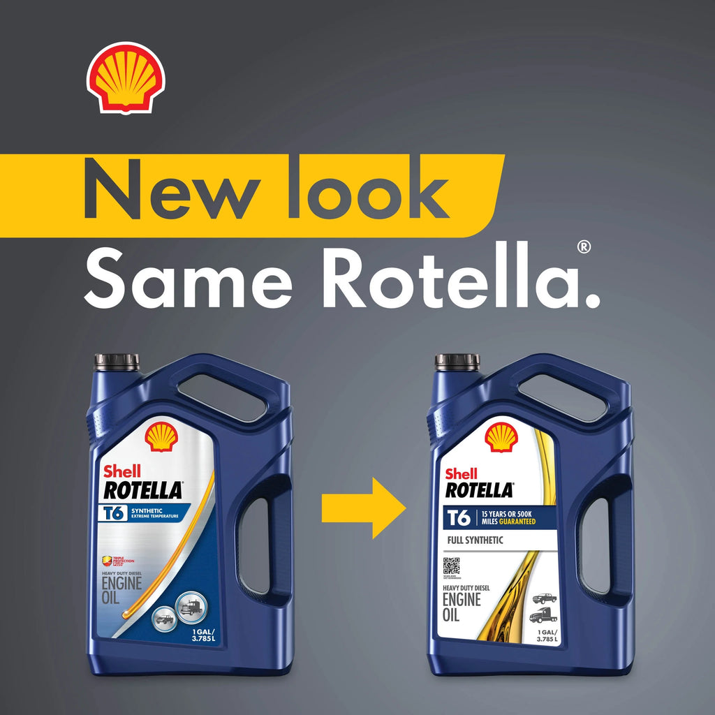 (3 Pack) Shell Rotella T6 Full Synthetic 15W - 40 Motor Oil, 1 Gallon (3 Pack)