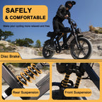 Movcan V30 Electric Bike for Adult, 1000W 20" Fat Tire 48V 15.6AH Removable Battery, 28MPH 7 - Speed Disc Brake Off