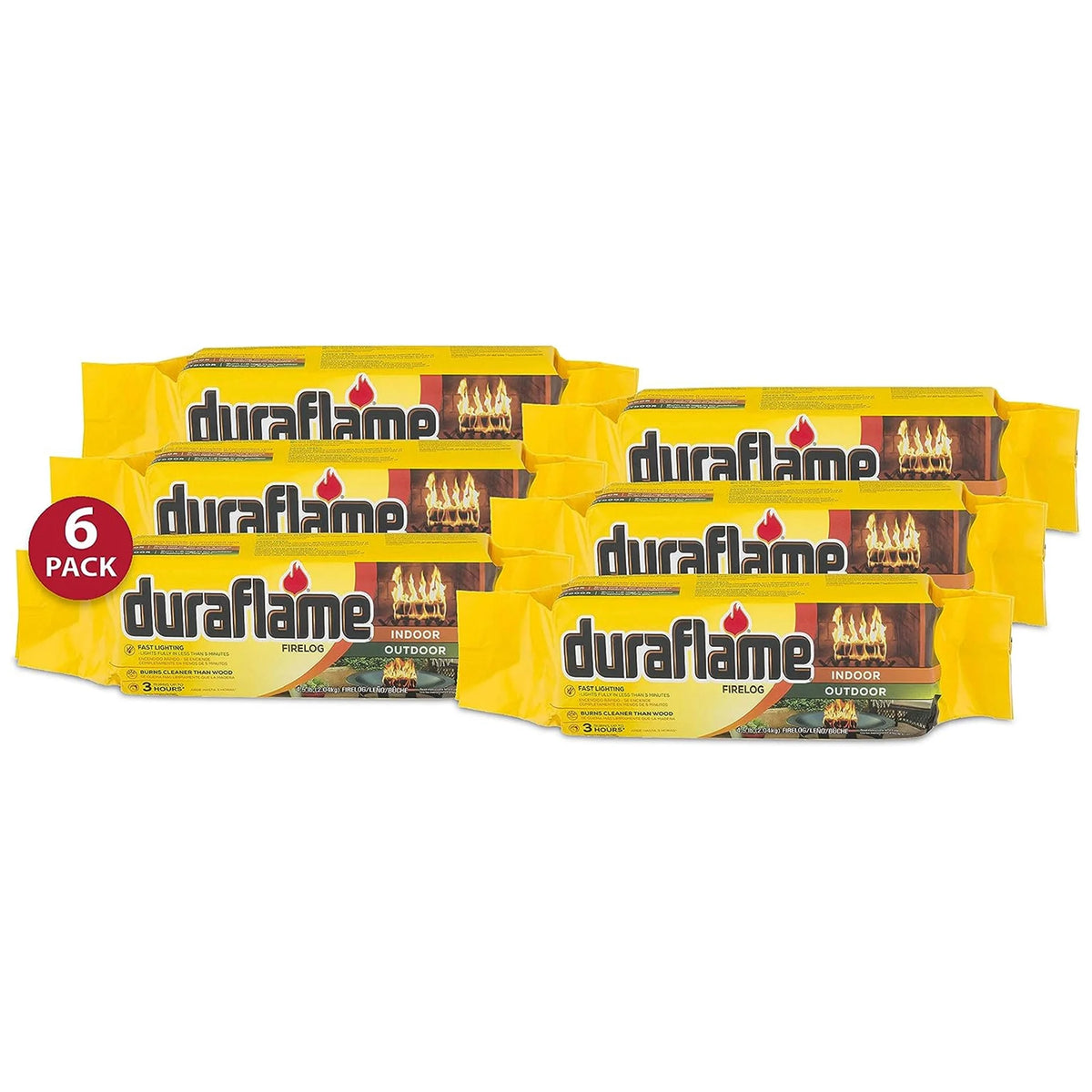 Duraflame 4.5 Pound 3 Hour Long Burn Time Quick Light Fire Log (12 Pack)