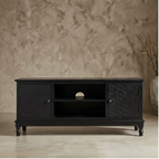 Roomviax Magnolia 2 Door 2 Shelf Media Stand Black