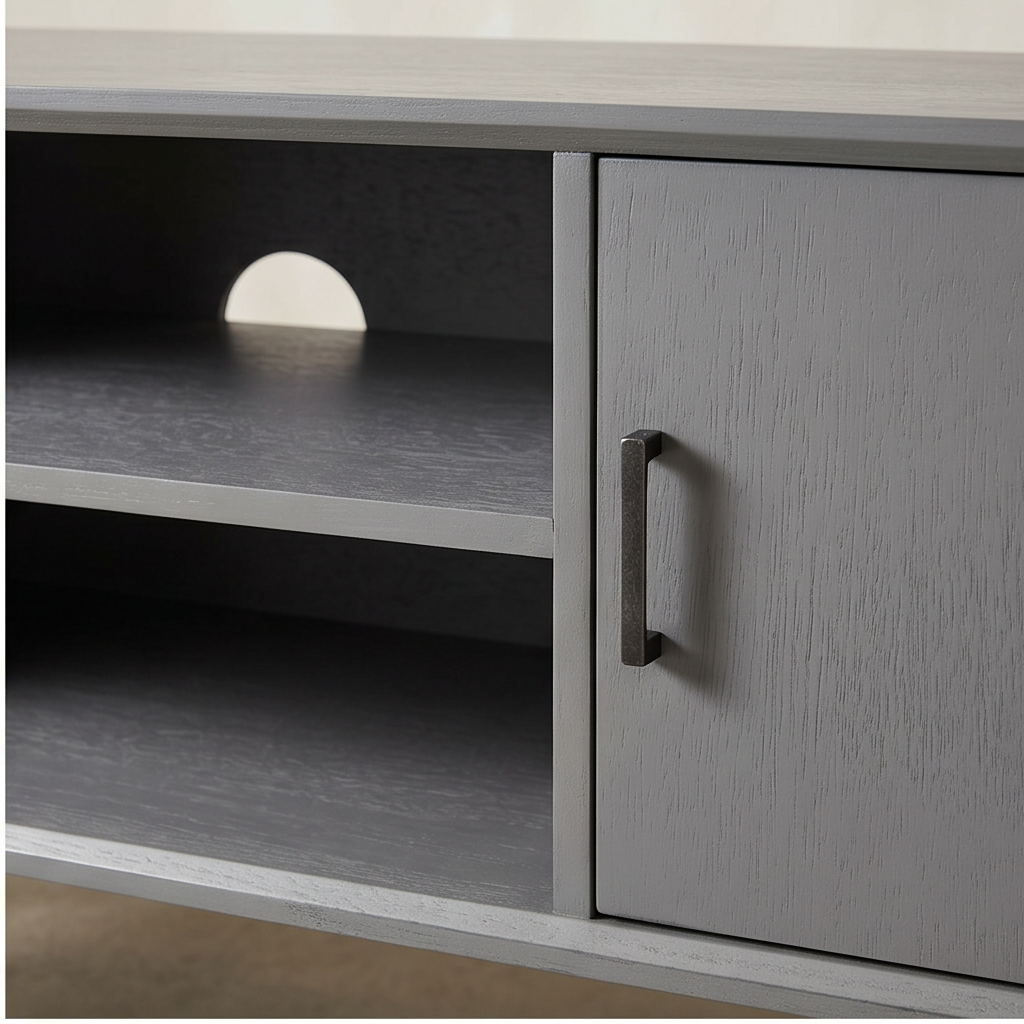 Roomviax Sorrento 2 Door 1 Shelf Media Stand Distressed Gray