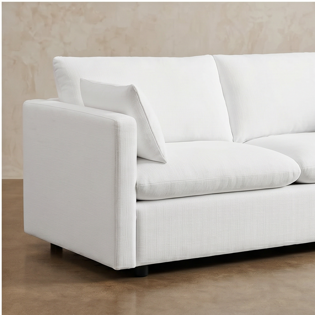 Roomviax Antonio Upholstered Fabric Sofa White