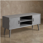 Roomviax Sorrento 2 Door 1 Shelf Media Stand Distressed Gray
