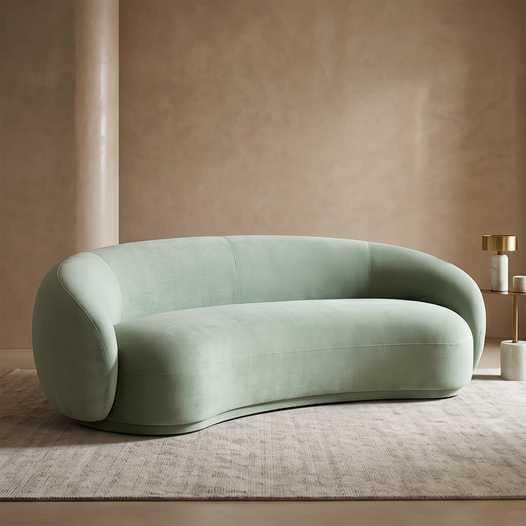 Roomviax Keelin Velvet Sofa Moss Green