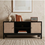 Roomviax Ajani 2 Door 1 Shelf Media Stand Black/Greige