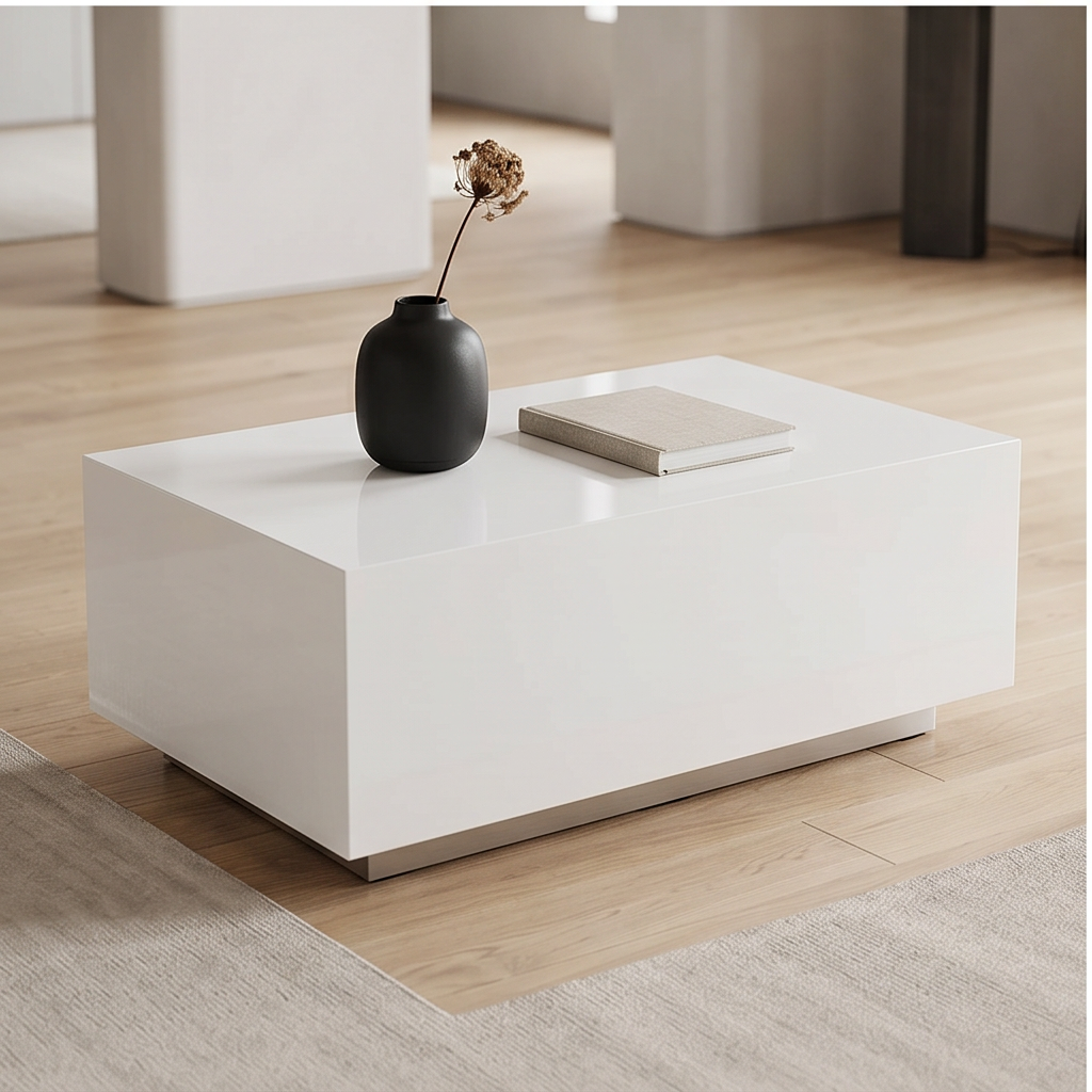 Roomviax Ezra Faux Concrete Coffee Table White