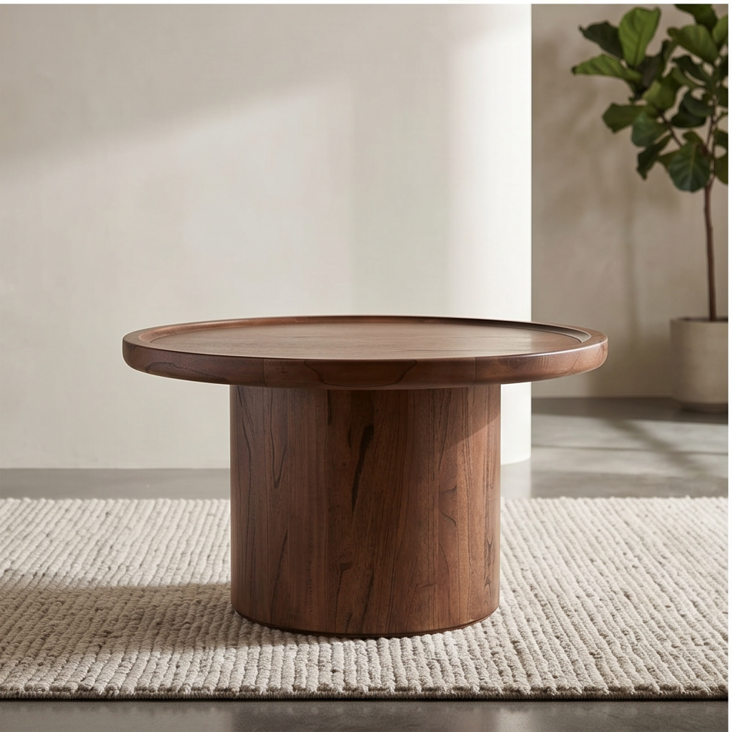 Roomviax Denver Pedestal Coffee Table Dark Brown