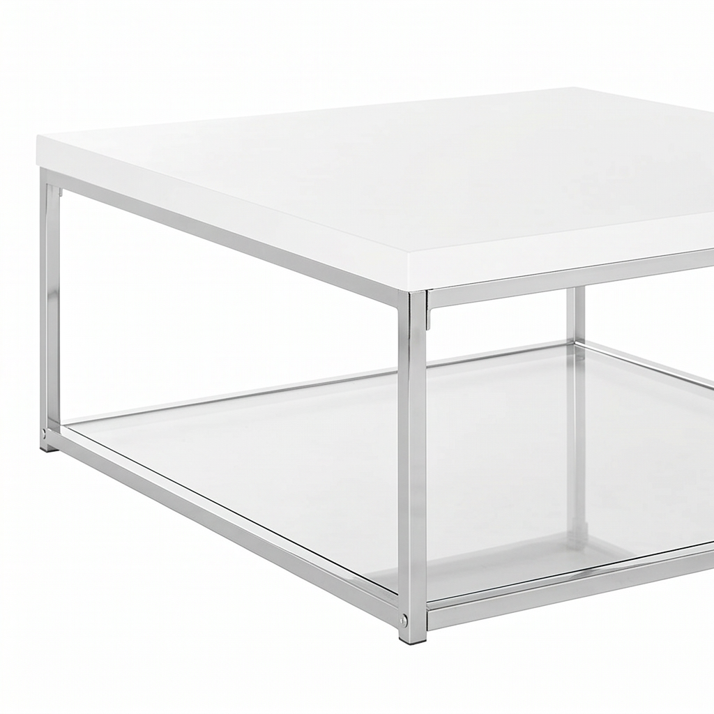 Roomviax Mark Chrome High Gloss Coffee Table White/Chrome