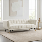 Roomviax Adrianna Upholstered Velvet Sofa Ivory