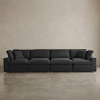 Roomviax Carmen 4 Piece Modular Sectional Sofa Black