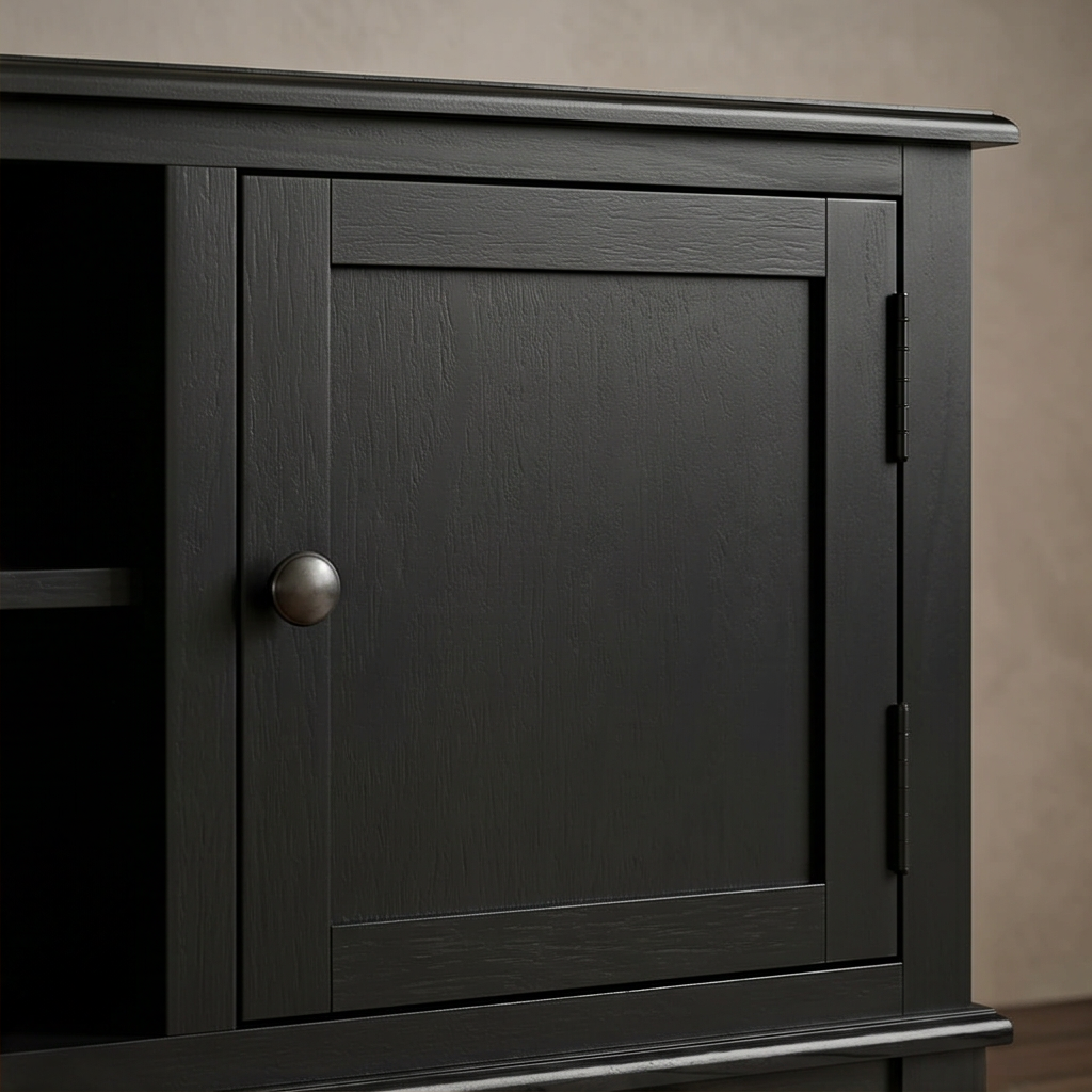 Roomviax Ozbourne 2 Door 1 Shelf Media Stand Black