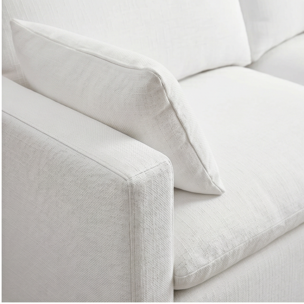 Roomviax Antonio Upholstered Fabric Sofa White