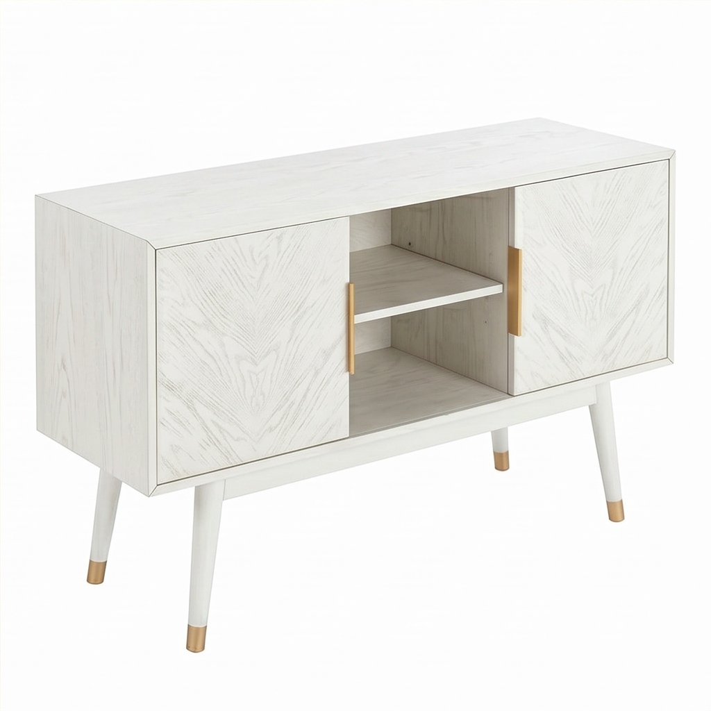 Roomviax Liam 2 Door Media Stand White Washed