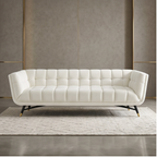 Roomviax Adrianna Upholstered Velvet Sofa Ivory