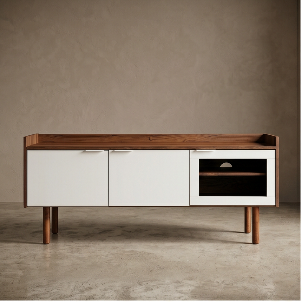 Roomviax Sade 2 Shelf Media Stand Walnut/White