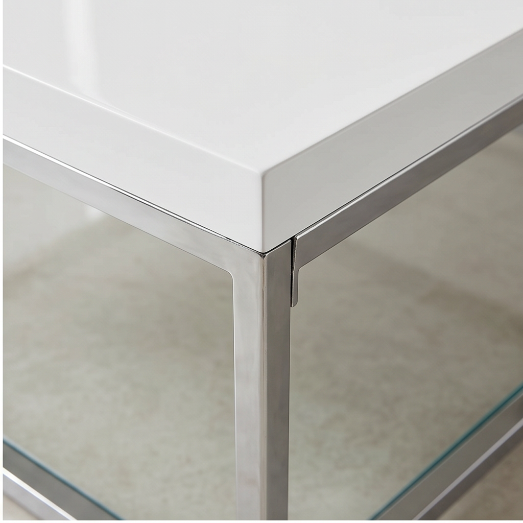 Roomviax Mark Chrome High Gloss Coffee Table White/Chrome