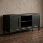 Roomviax Ozbourne 2 Door 1 Shelf Media Stand Black